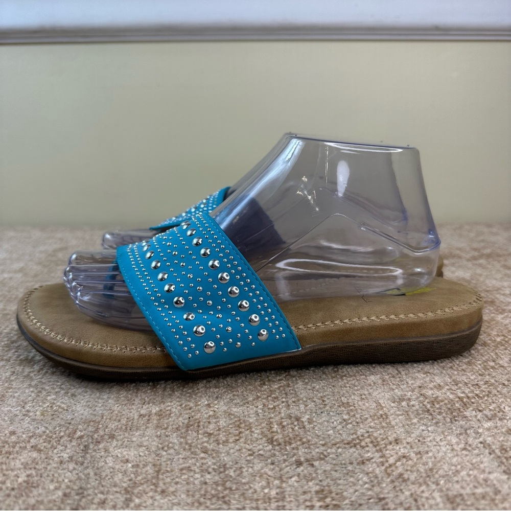 Volatile Temptress Teal Studded Toe-Thong Sandals Women’s Size 10 - Picture 4 of 13